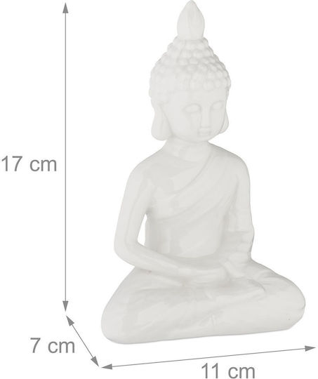 Figurină Buddha Relaxdays 17x11x7cm Albă