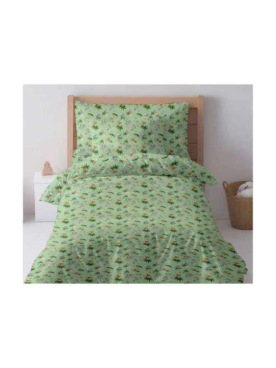 Astron Italy Set Cearceafuri Pentru Copii Single Forest+safari Verde 175x260cm