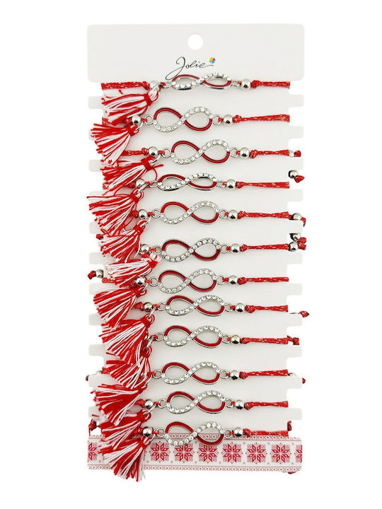 Alista Home Women's Set Bracelets Martaki With Infinity Design Made Of Steel 20cm