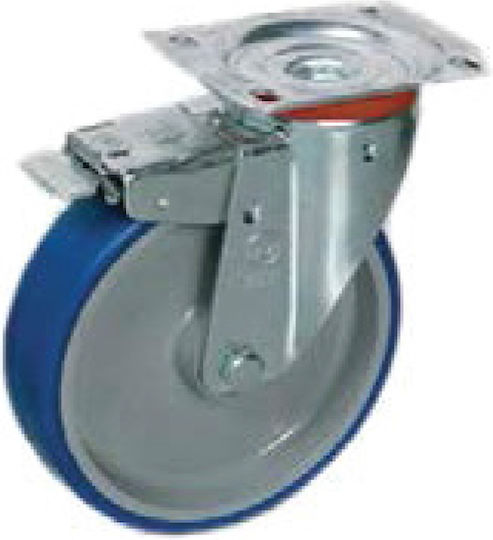 Tellure Rota 61-SRP-NL-FR Rotating Polyurethane Wheel with Brake 125mm