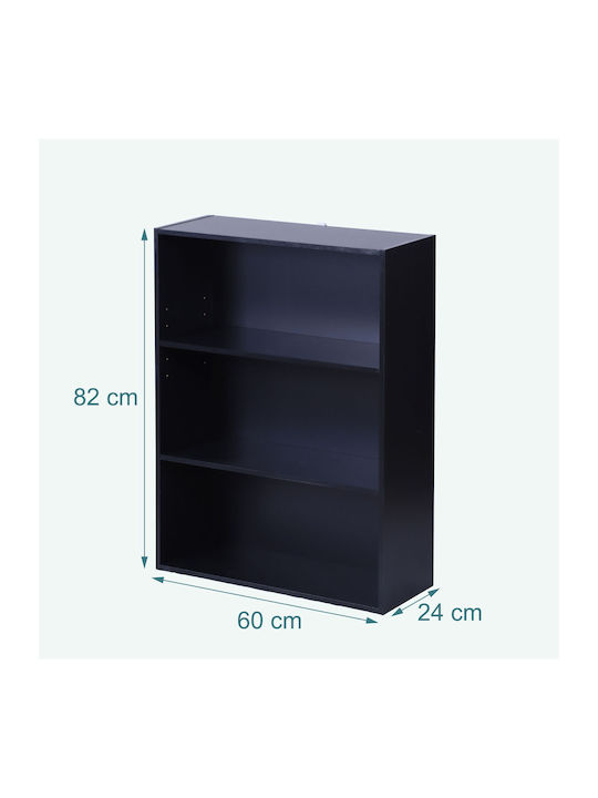 Bibliotecă Neagră 60x24x82 cm