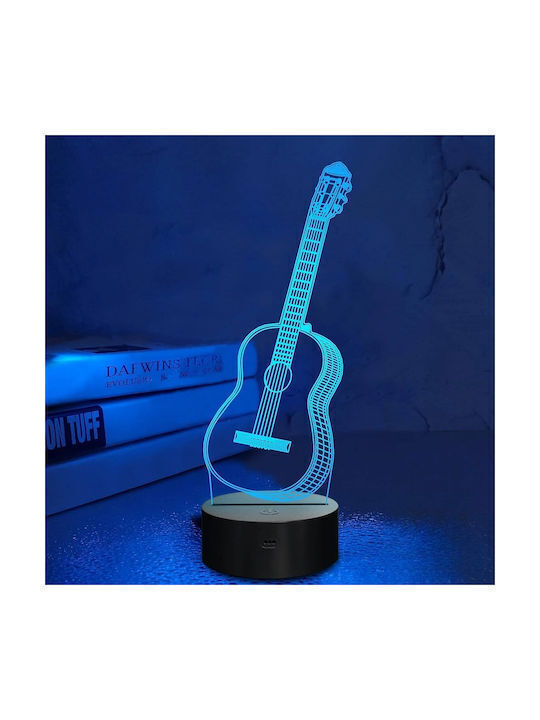 Lampă Chitară 3D Iluzie Iluminare RGB USB/3AA