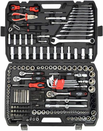 AWTools Ратчетни и гнездови гарнитури 1\2" & 3\8" & 1\4" & 3\4" 225бр