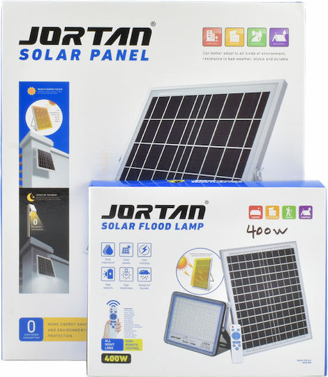 Waterproof Solar LED Flood Light 400W Cold White 6500K with Photocell and Remote Control IP66