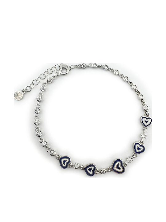 Alista Home Set Kids Bracelets Made of Silver with Heart & Evil Eye