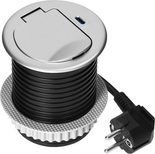 Redled Priză Electrică Îngropată Simplă Argintie