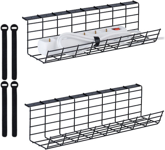 Relaxdays Cable Organizer Desk Set 2 Black 0