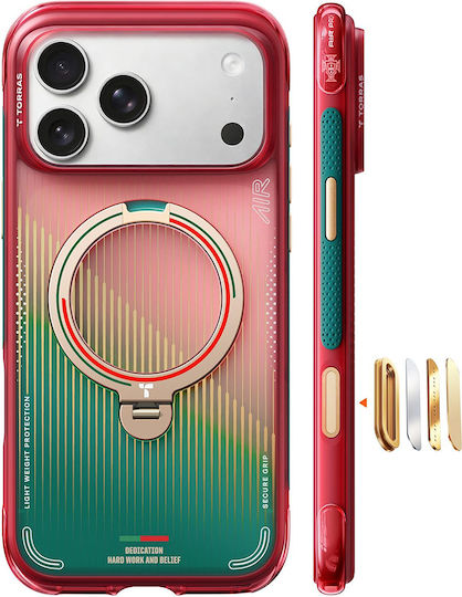 Torras Ostand Umschlag Rückseite Mehrfarbig Für iPhone 17 Pro
