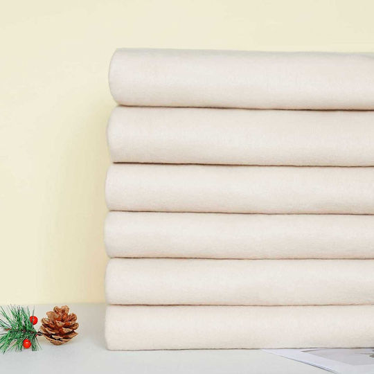 Fleece Blanket Set Single 150x200cm Beige