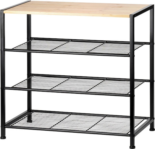 Vilde Metall Schuhorganisatoren aus Bambus 60x30x57cm