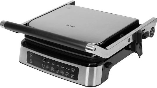 Lund Tabletop Electric Grill Grooved Plate 2000W with Adjustable Thermostat 29x23cm