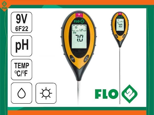 Flo pH-Messgerät mit Messfunktion für Feuchtigkeit Temperatur Sonnenstrahlung