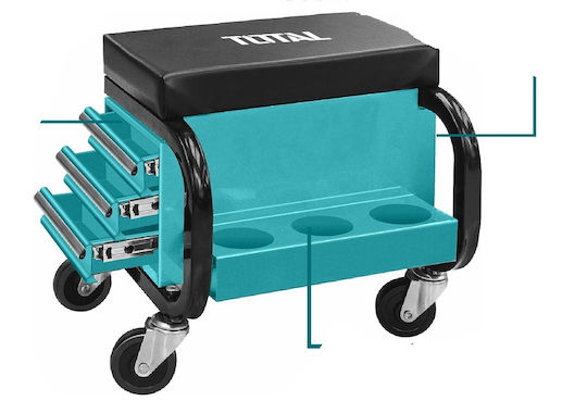 Total Professional Toolbox Seat 3 Drawers Wheels 110kg Thcs103