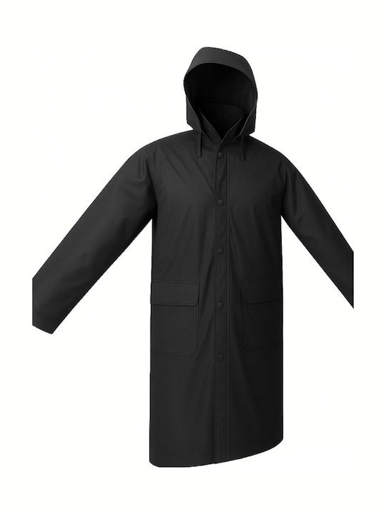 Waterproof Trench Coat Black Durable Hood Cresman Tytan