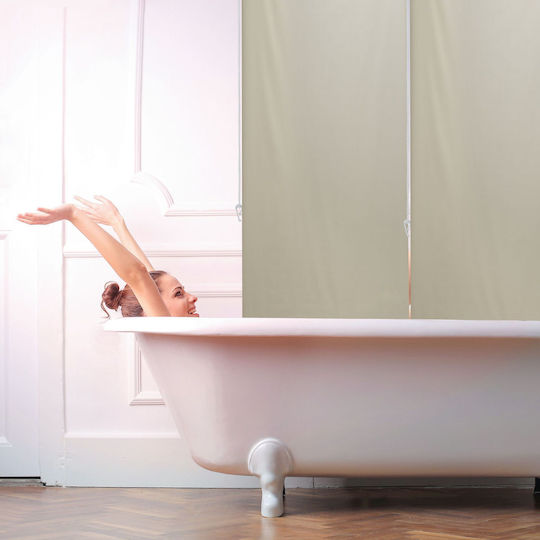 Relaxdays Cortină De Duș Rola Bej