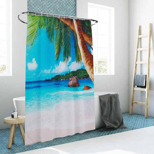 Relaxdays Κουρτίνα Μπάνιου Υφασμάτινη 200x180cm Multicolor