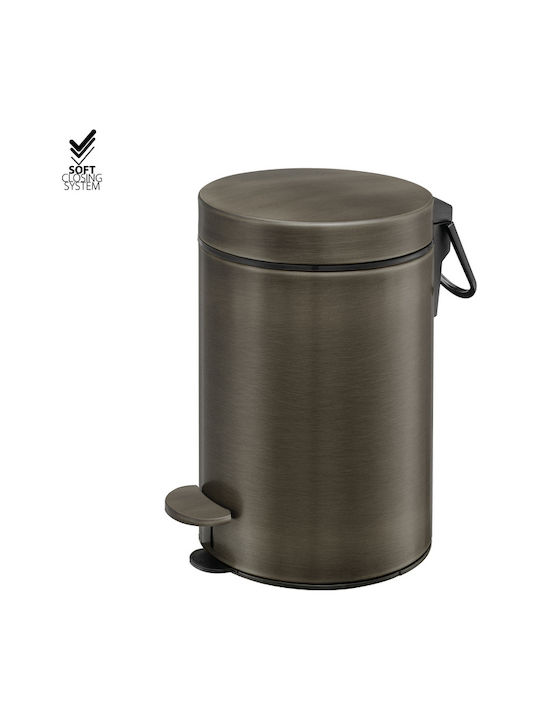 Sanco Coș Metalic De Baie Cu Închidere Lentă 3lt Bronz