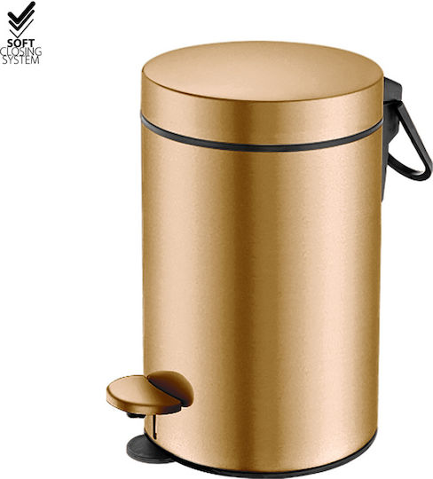 Sanco 90603-M26 Metallic Bathroom Bin Soft Close 3lt Copper