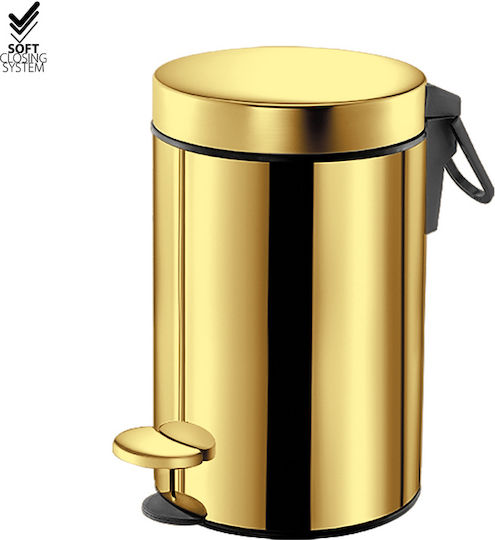 Sanco 90603-M26 Metallic Bathroom Bin Soft Close 3lt Copper