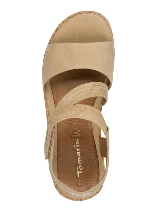 Leather Women's Sandals Beige