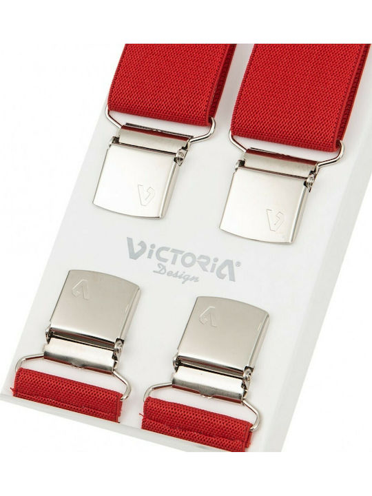 Victoria Suspenders Monochrome Red