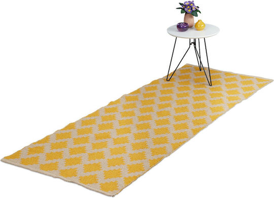 Relaxdays Covor Handmade Din Bumbac 80x200cm Multicolor