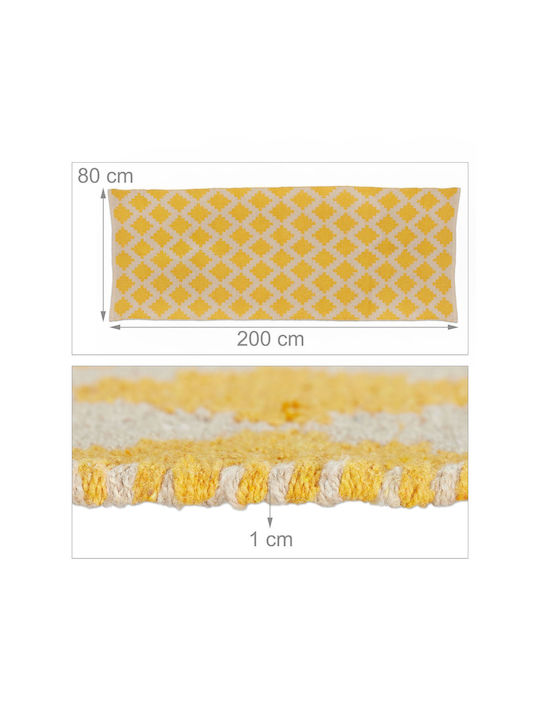 Relaxdays Covor Handmade Coridor Din Bumbac Multicolor 80x200cm