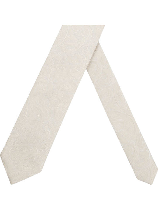 Boss Herren Krawatte Seide mit Mustern in Beige Farbe