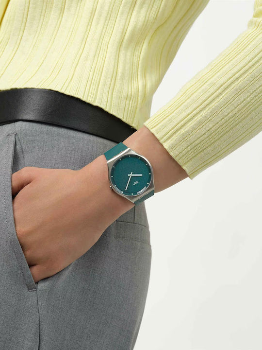 Swatch Ceas Bărbătesc cu Baterie cu Brățară Metalică Verde