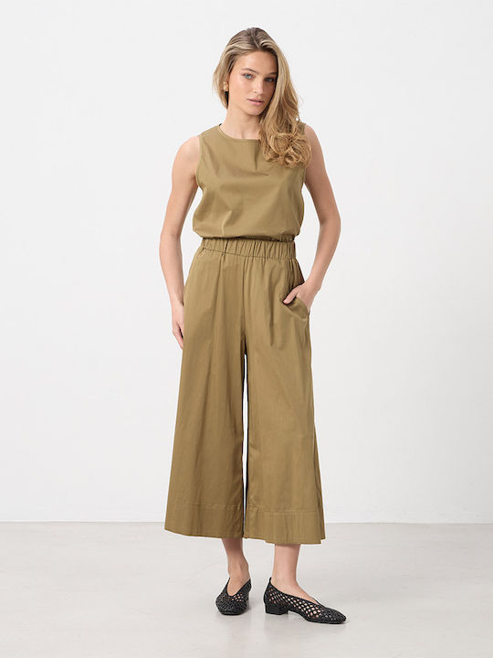Women's Cotton Sleeveless Blouse Khaki
