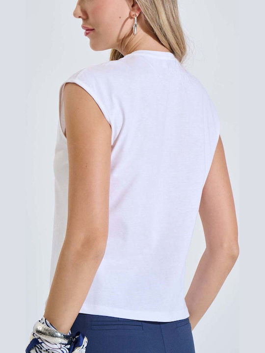 Damenbluse Baumwollarmes Weiß 10-120713-0-Weiß-S