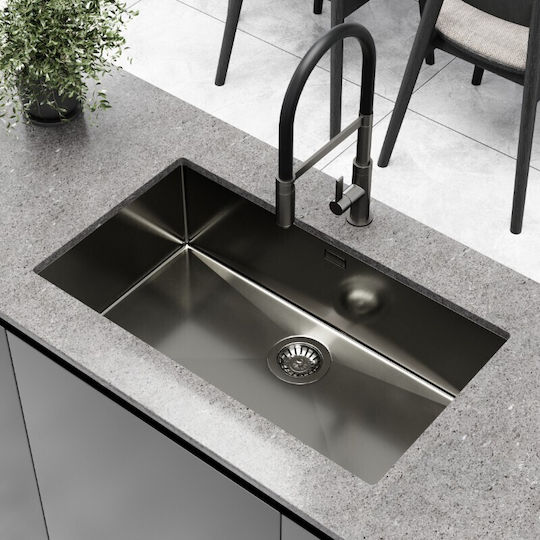Helika Nova 100b Chiuvetă Sub Masă Inox 79x45cm Gri