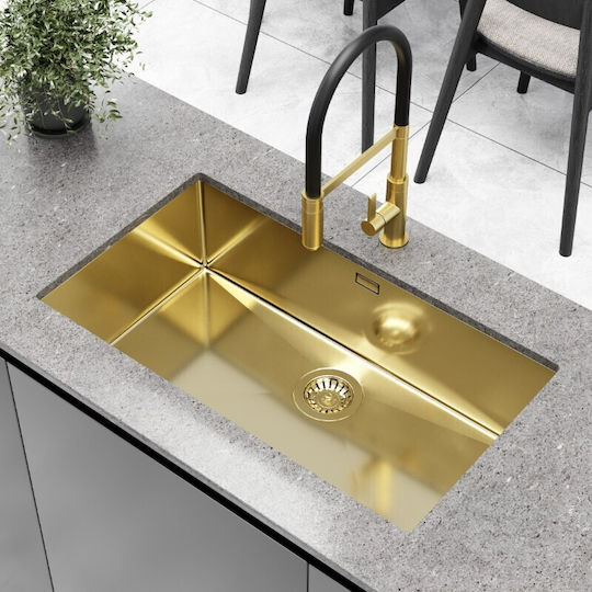 Helika Nova 100b Подплотен Кухненски Мивка Inox 79x45см Златист