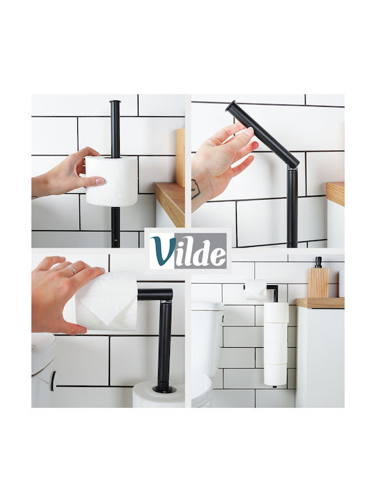 Vilde Επιτοίχια Χαρτοθήκη Μεταλλική Μαύρη