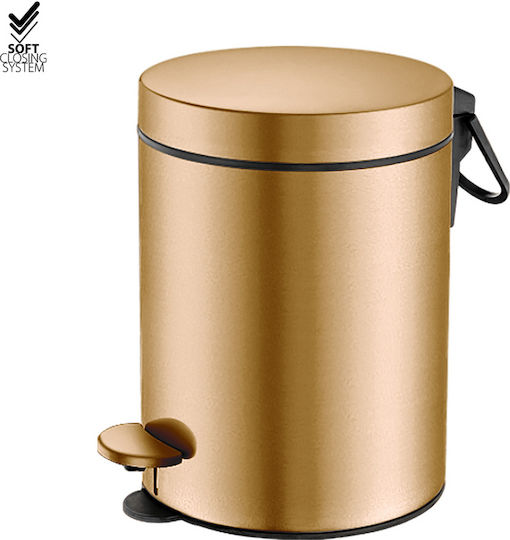 Sanco Metallic Bathroom Bin Soft Close 5lt Gold