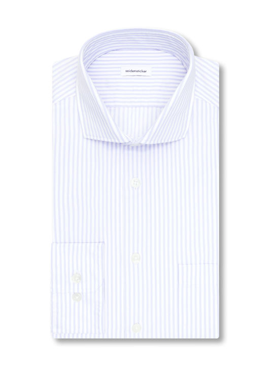 Long Sleeve Shirt in Narrow Fit Blue