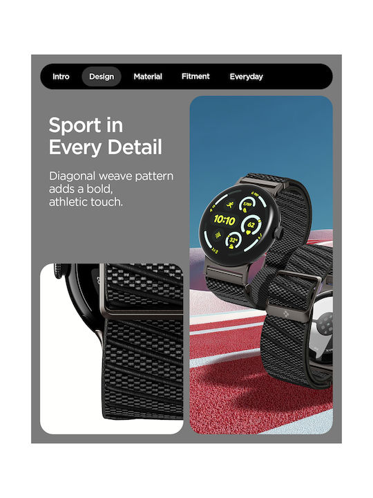 Spigen Fabric Strap Black (Google Pixel Watch 4/3)