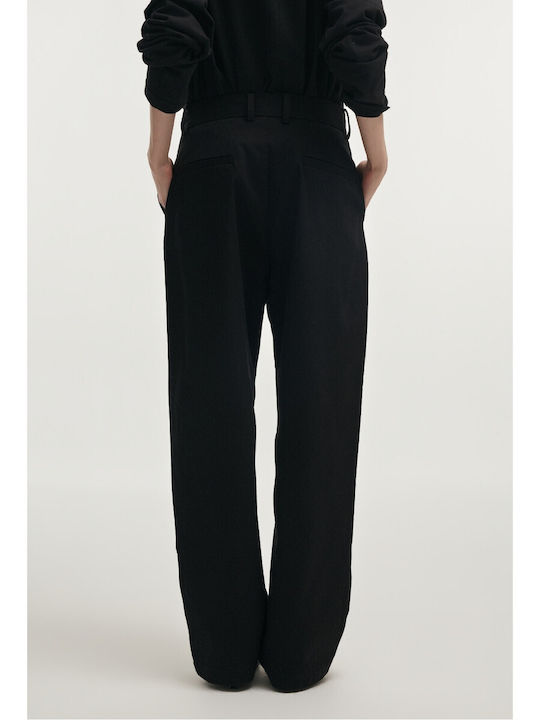 Pantaloni Largi Dama În Fit Relaxed Negru