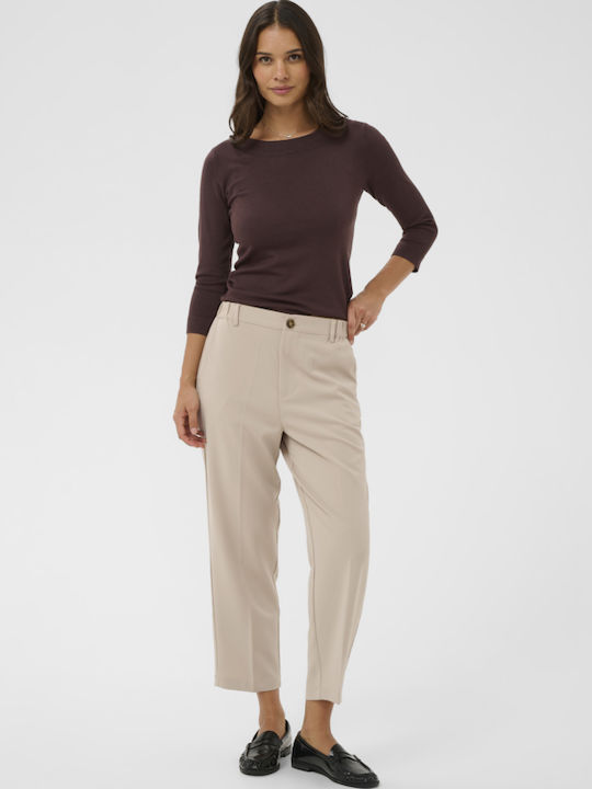 Damen Hochgebirge Stoff Capri Hose in Regulärer Passform Feder Grau