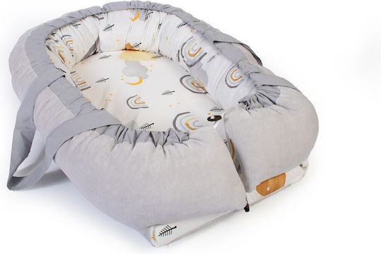 Rainbow Βρεφικό Μαξιλάρι Φωλιά White-grey 60x85εκ. Rainbow Βρεφικό Μαξιλάρι Φωλιά White-grey 60x85εκ.