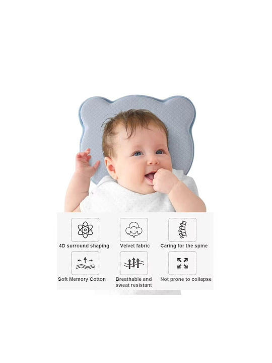 Queen Mother Βρεφικό Μαξιλάρι Ύπνου Memory Foam Θαλασσί