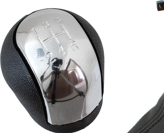 Opel Vectra C 02-08 Копче За Смяна На Предавки 5 Скорости Хром Обратна Предавка Долен + Маншон За Смяна На Предавки + Рамка Бял Комплект 2 Части