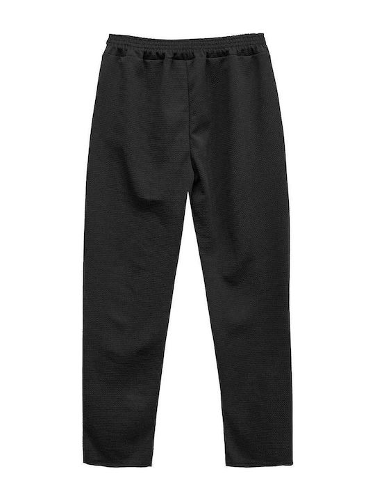Damen Stoffhose mit Gummiband Schwarz