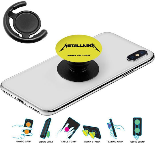 Metallic Phone Holders Stand Black Mobile Phone Support Base In Hand