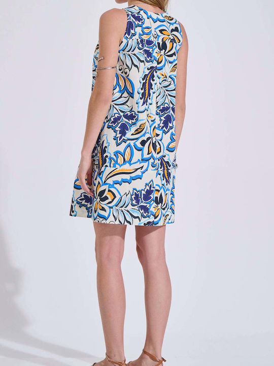 Summer Mini Dress Blue 10-342496-0 Blue S