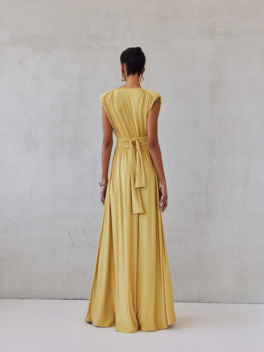 Maxi Βραδινό Φόρεμα Warm Ochre