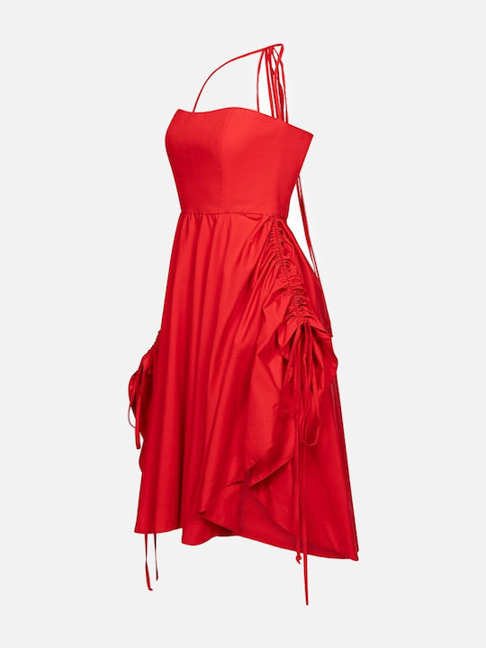 Stefanoudakis Φόρεμα για Γάμο / Βάπτιση Off-Shoulder Red