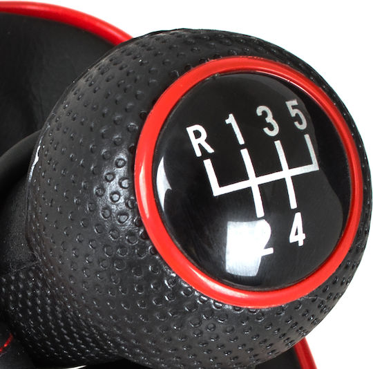 Vw Golf Iv 97-06 Gear Shift Knob + Boot Red Frame