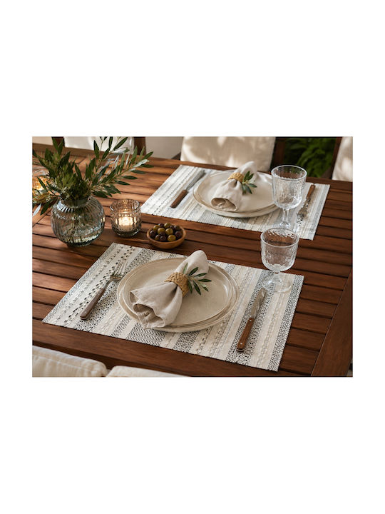 Stoff Tischsets Grau 45x30cm 2 Stück