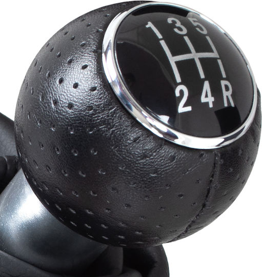 Audi A3 I 8l 96-03 Pomol Schimbător Viteze Negru + Manșetă Neagră + Inel Cromat 5 Viteze Cu Marșarier Jos